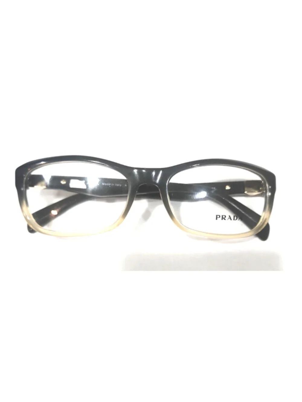 PRADA VPR21O JAG-101 Sm Green/Gray Fade Rectangle Eyeglasses 53-17 135 Box Read